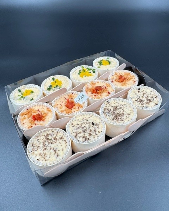 Plateau de 12 woodbox oeuf brouillé