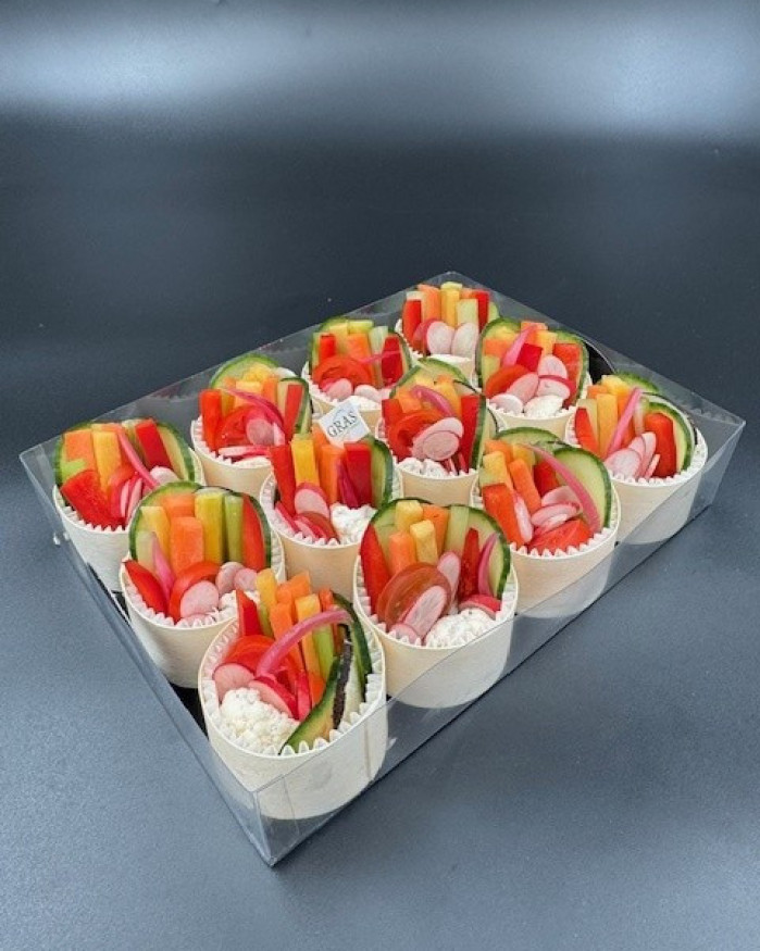 Mini Paniers de légumes croquants sauce César 