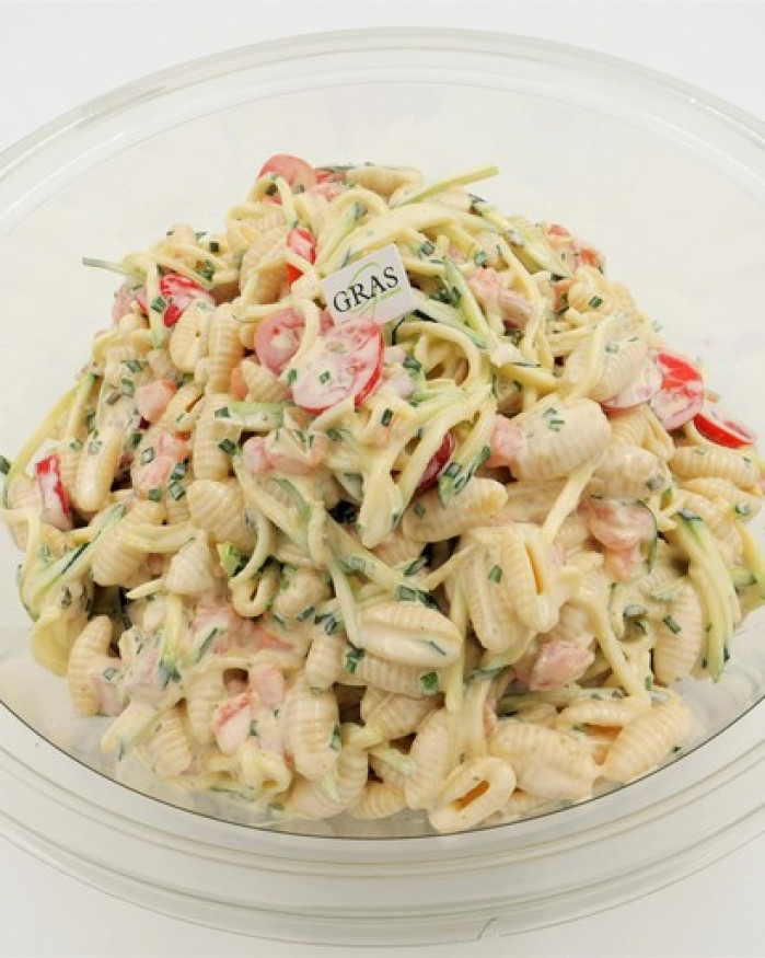 Salade gnocchetti au saumon sumé