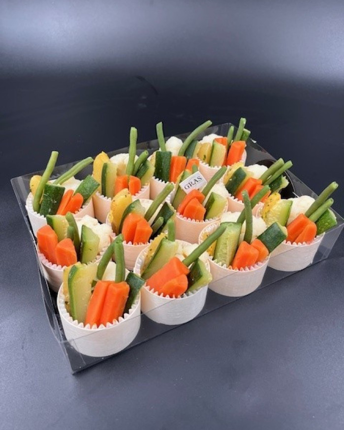 Mini Paniers de légumes cuits sauce  Aïoli 12 pces 