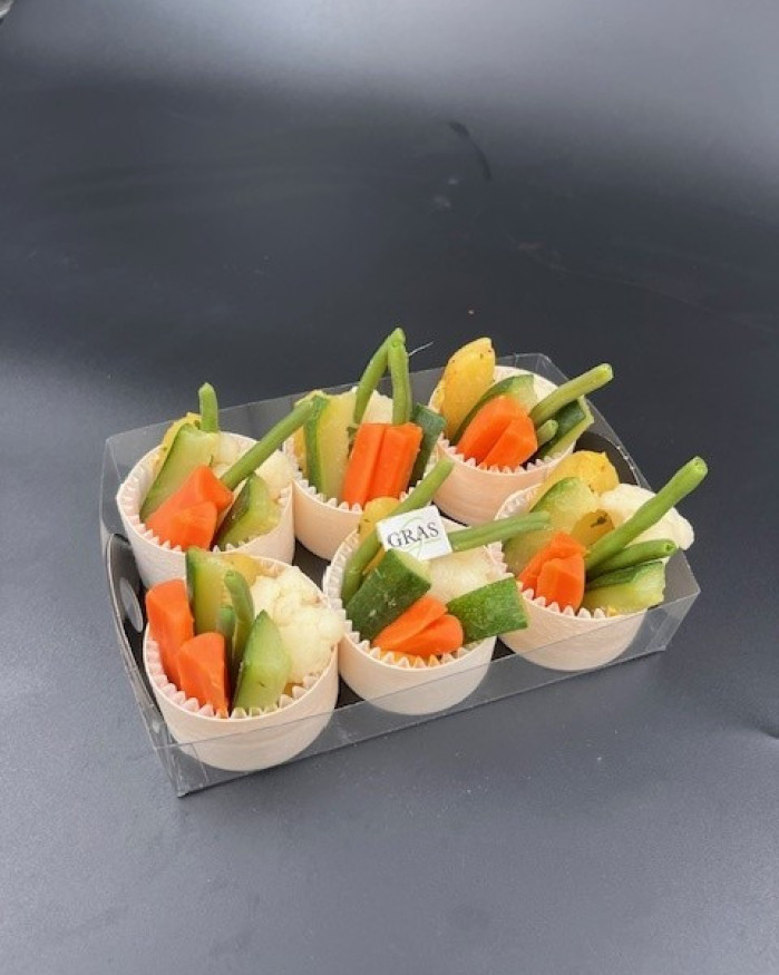 Mini Paniers de légumes cuits sauce  Aïoli 6 pces 